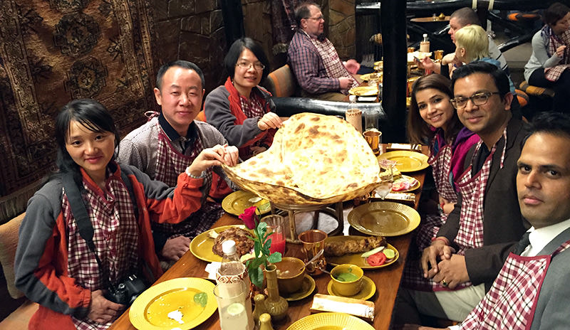Indian naan and curry taste awesome!