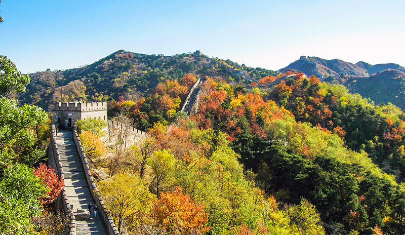 The Great Wall of China in autumn