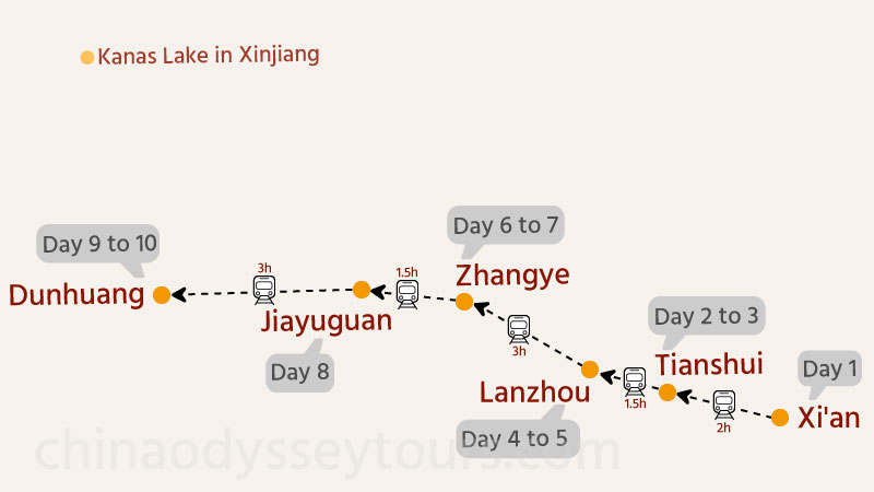 Map of Itinerary #2: Best Silk Road Trip