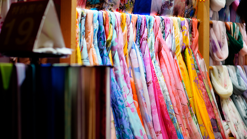 Shanghai silk in a silk workshop