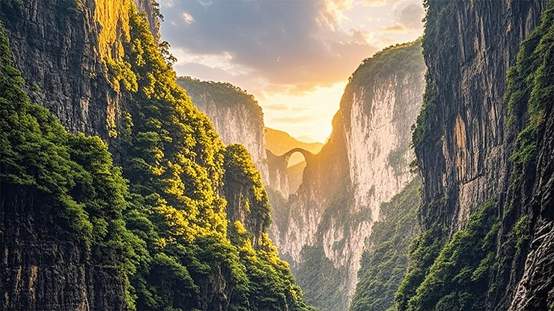 Three Natural Bridges in Wulong, Chongqing