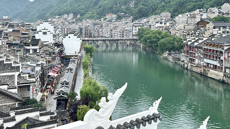 Air view of Zhenyuan Ancient Town
