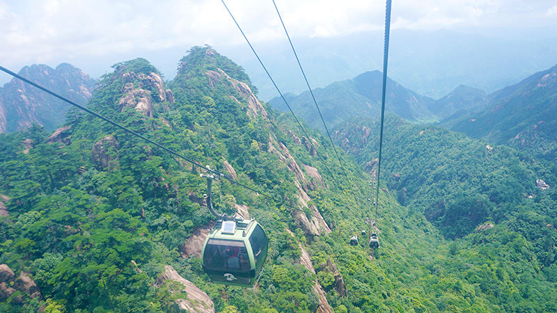Cable cars on Yellow Mountain