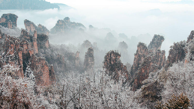 Winter scenery of Zhangjiajie