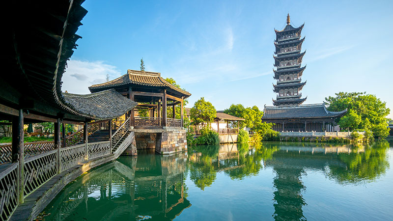 Bailian pagoda in Wuzhen