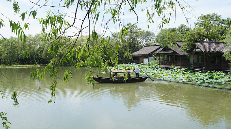Boating in Xixi Wetland