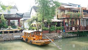 A ship on the river in Zhujiajiao