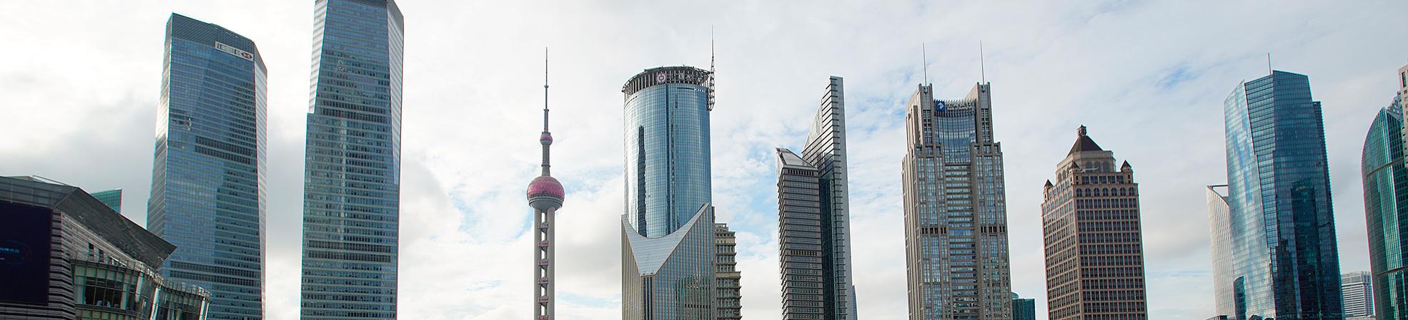Shanghai skylines around Oriental Pearl Tower